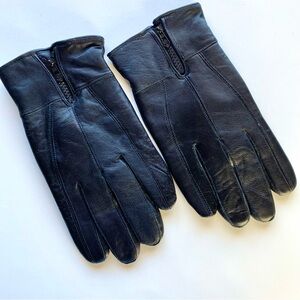 Men’s Haband Genuine Black Leather Gloves with Thinsulate Lining
